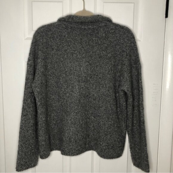 Garnet Hill Cashmere Blend Boucle Zip Sweater - Picture 8 of 9